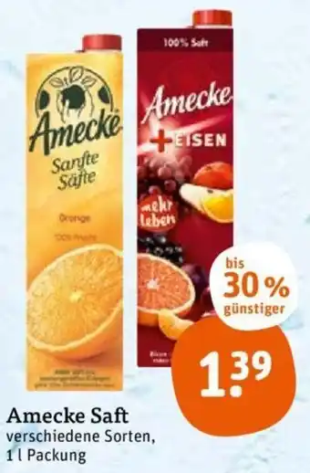 tegut Amecke Saft 1L Packung Angebot