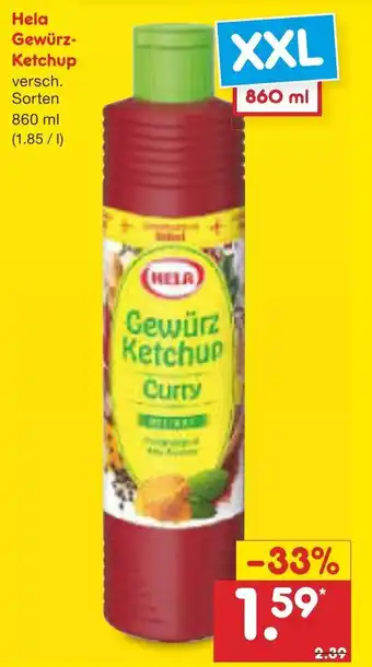 Netto Marken-Discount Hela Gewürzketchup 860 ml Angebot