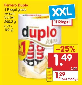 Netto Marken-Discount Ferrero Duplo 200,2 g Angebot