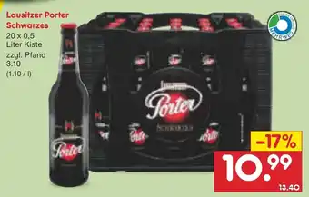 Netto Marken-Discount Lausitzer Porter Schwarzes 20 x 0,5 L Angebot