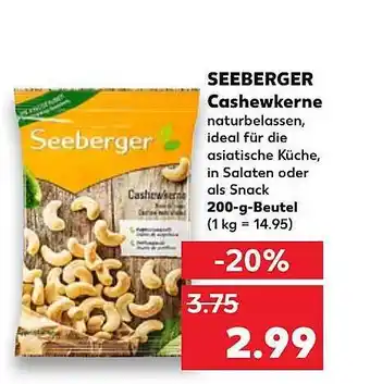 Kaufland Seeberger Cashewkerne Angebot