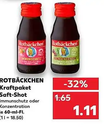 Kaufland Rotbäckchen Kraftpaket Saft-shot Angebot