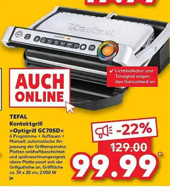 Kaufland Tefal Kontaktgrill Optigrill Gc705d Angebot