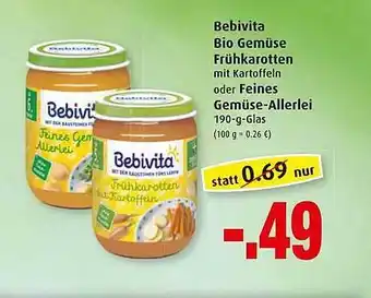 Markant Bebivita Bio Gemüse Frükarotten Oder Feines Gemüse Allerlei Angebot