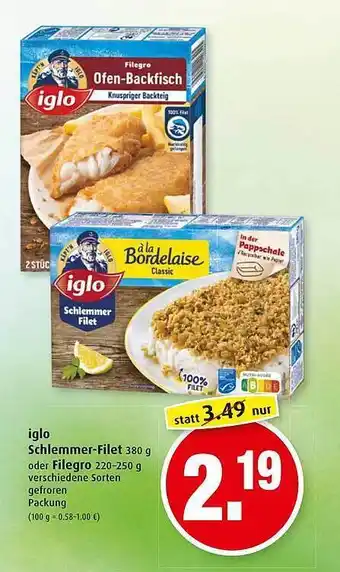 Markant Iglo Schlemmer-filet Oder Filegro Angebot