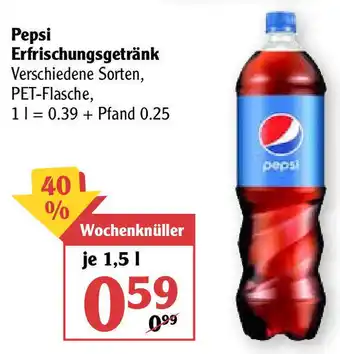 Globus Pepsi Erfrischungsgetränk 1,5L Angebot