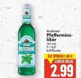 E-Center Nordbrand Pfefferminz-likör Angebot