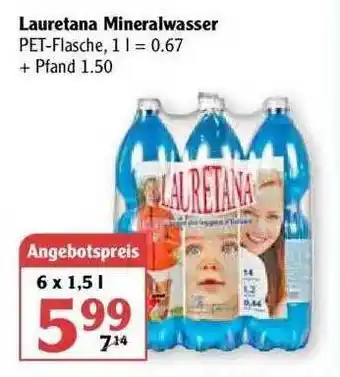 Globus Lauretana Minerlwasser Angebot