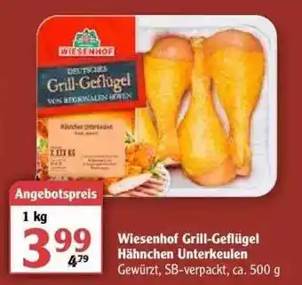 Globus Wiesenhof Grill-geflügel Hähnchen Unterkeulen Angebot