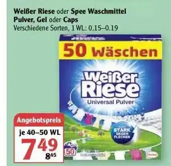 Globus Weißer Riese Oder Spee Waschmittel Pulver, Gel Oder Caps Angebot