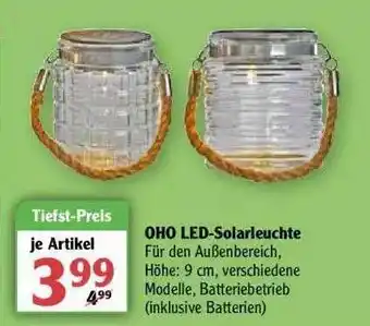 Globus Oho Led-solarleuchte Angebot