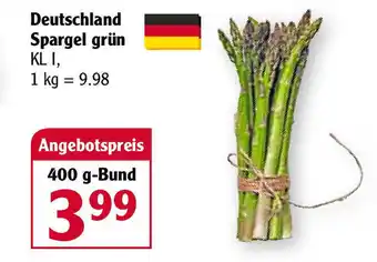 Globus Deutschland Spargel grün 400g Angebot