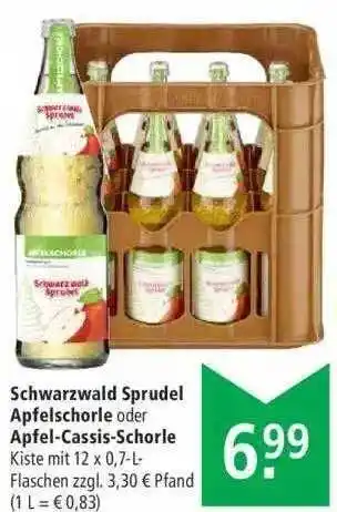 Marktkauf Schwarzwald Sprudel Apfelschorle Oder Apfel-cassis-schorle Angebot