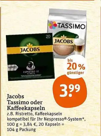 tegut Jacobs Tassimo Oder Kaffeekapseln Angebot