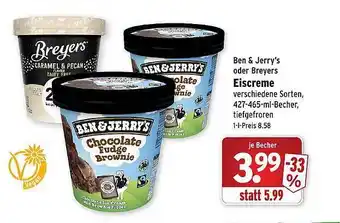 Wasgau Ben & Jerry's Oder Breyers Eiscreme Angebot