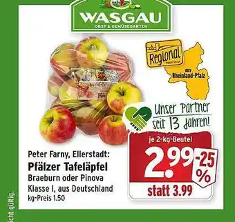 Wasgau Peter Farny. Ellerstadt: Pfälzer Tafeläpfel Angebot