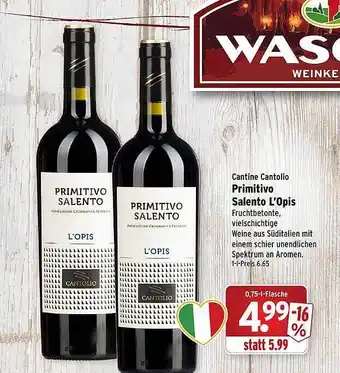 Wasgau Cantline Cantolio Primitivo Salento L'opis Angebot