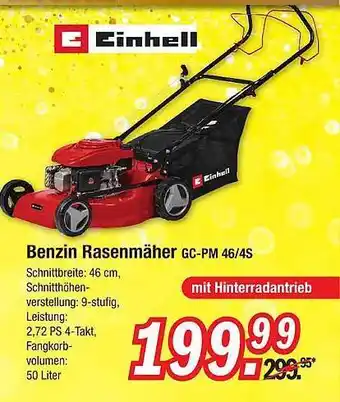 Zimmermann Benzin Rasenmäher Gc-pm 46 4s Einhell Angebot