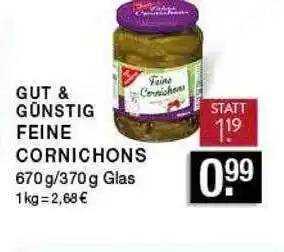 Edeka Zurheide Gut & Günstig Feine Cornichons Angebot