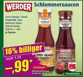 Norma Werder Schlemmersaucen Angebot