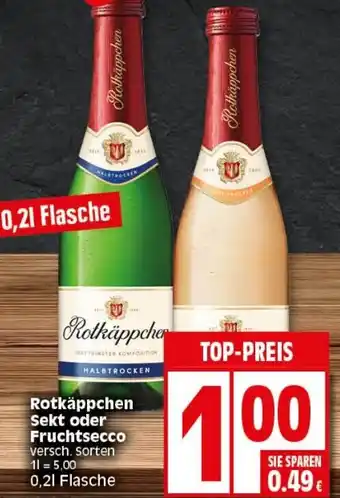 Elli Markt Rotkäppchen Sekt oder Fruchtsecco 0,2L Flasche Angebot