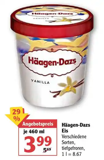 Globus Häagen Dazs Eiscreme 460ml Angebot