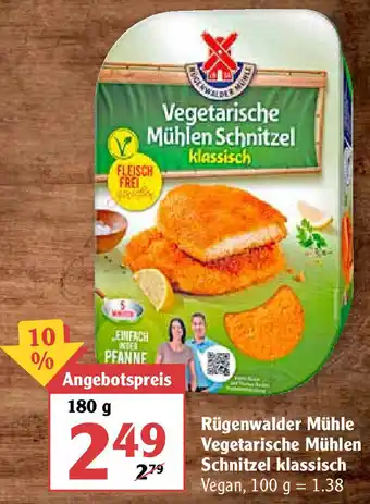 Globus Rügenwalder Mühle Vegetarische Mühlen Schnitzel klassich 180g Angebot