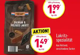 Aldi Nord Lakritz - spezialität 400 g Beutel Angebot