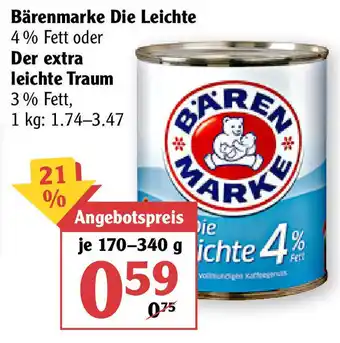 Globus Bärenmarke Die Leichte oder Der extra leichte Traum 170-340g Angebot