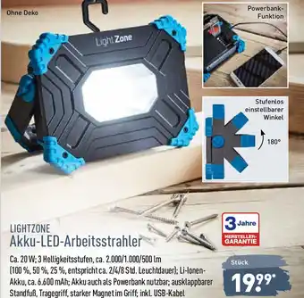 Aldi Nord Lightzone Akku Led Arbeitsstrahler Angebot