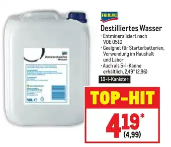 METRO Fairline Destilliertes Wasser 10 L Kanister Angebot