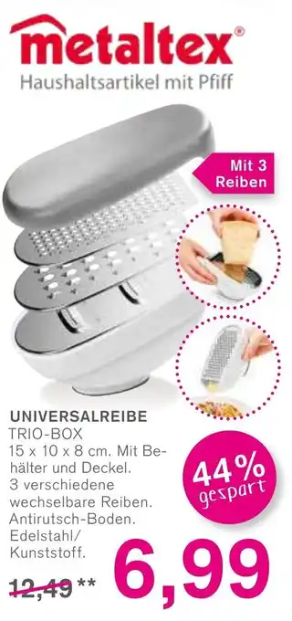 KODi Metaltex Universalreibe Trio Box 15 x 10 x 8 cm Angebot