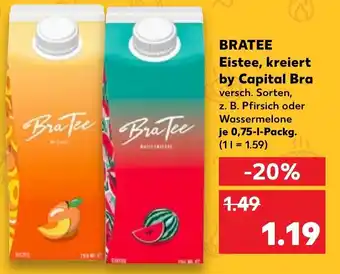 Kaufland Bratee Eistee, kreiert by Capital Bra 0,75L Packg. Angebot