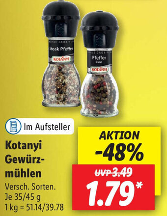 Lidl Kotanyi Gewürzmühlen 35/45g Angebot