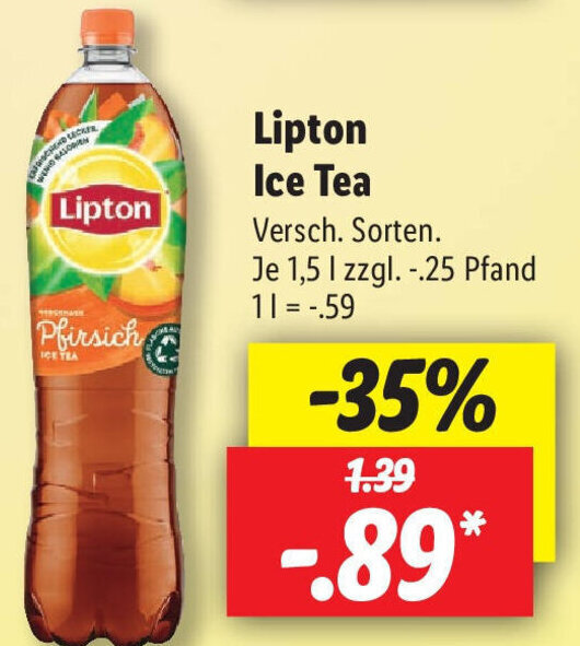 Lipton Ice Tea 1,5L Angebot bei Lidl