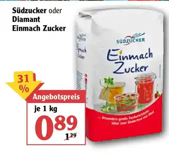 Globus Südzucker oder Diamant Einmach Zucker 1kg Angebot