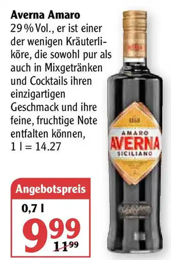 Globus Averna Amaro 0,7L Angebot