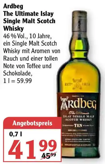 Globus Ardbeg The Ultimate Islay Single Malt Scotch Whisky 0,7L Angebot