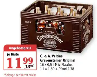 Globus C. & A. Veltins Grevensteiner Original 16x0,5L Angebot