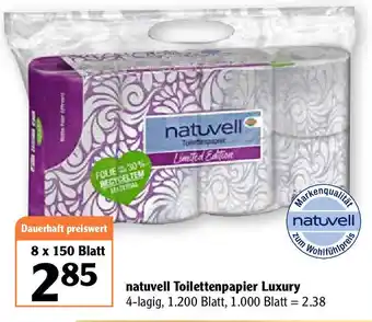 Globus natuvell Toilettenpapier Luxury Angebot