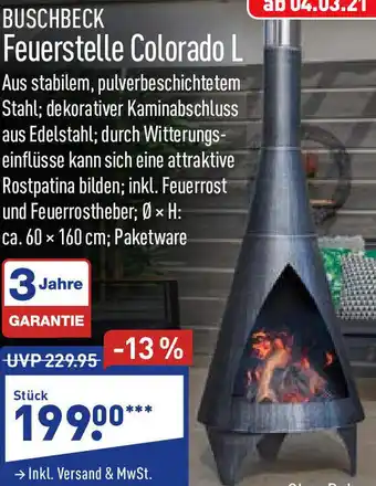 Aldi Nord Buschbeck Feuerstelle Colorado L Angebot