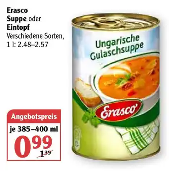 Globus Erasco Suppe oder Eintopf 385-400ml Angebot