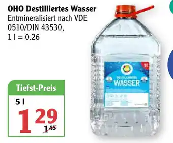 Globus OHO Destilliertes Wasser 5L Angebot