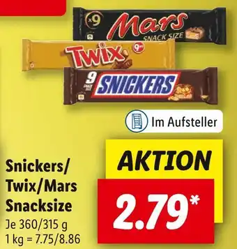 Lidl Snickers, twix oder mars schokoriegel Angebot