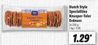 Lidl Dutch style specialities knusper-taler erdnuss Angebot