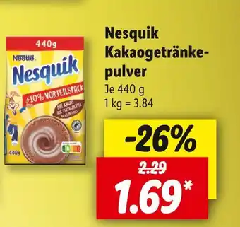 Lidl Nesquik kakaogetränkepulver Angebot