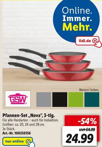 Lidl Gsw pfannen-set „nova“, 3-tlg. Angebot