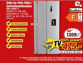 Poco Bestmatic side-by-side kühl-/gefrierkombination Angebot