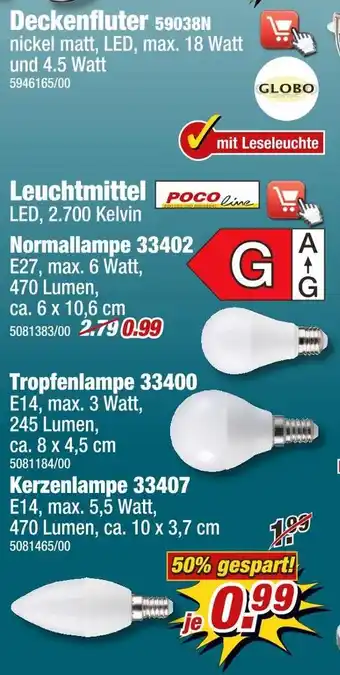 Poco Globo oder poco line leuchtmittel Angebot