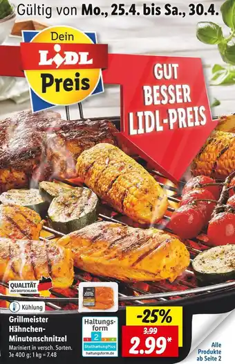 Lidl Grillmeister hähnchen-minutenschnitzel Angebot